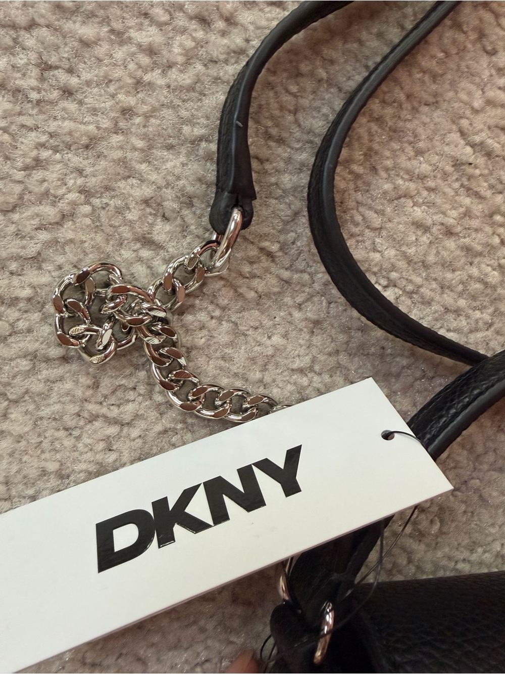 DKNY Pebbled Leather Crossbody small Bag in Black - Picture 7 of 7